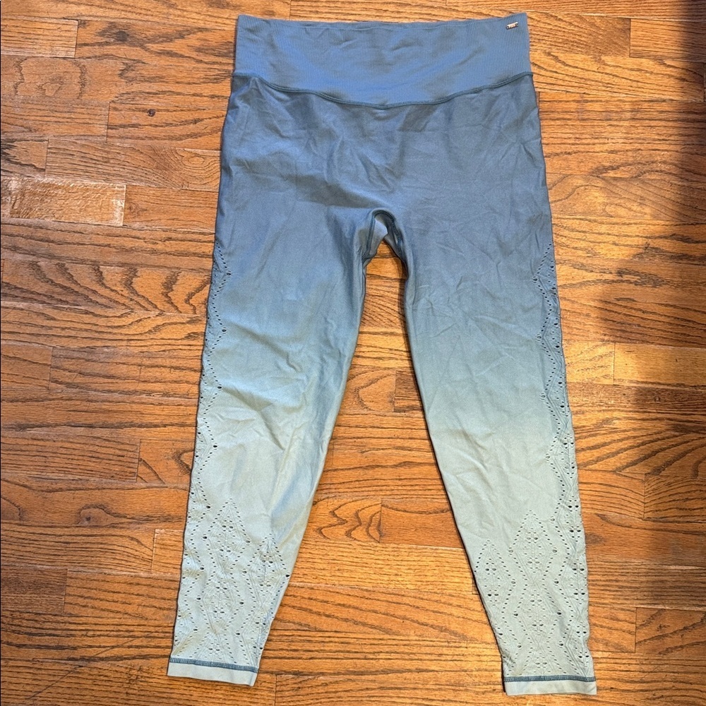 Pink Active Turquoise Aqua Ombre Leggings size XL